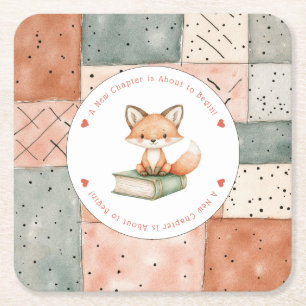 Porta-copo De Papel Quadrado Novo capítulo inicia o Chá de fraldas do Storybook