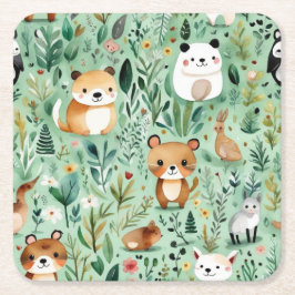 Porta-copo De Papel Quadrado Núcleo de algodão, zona verde, paisagem rural