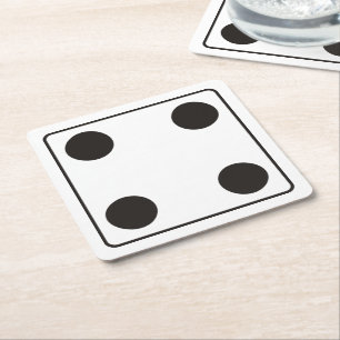 Porta-copo De Papel Quadrado Números DICE de tubarões 4 + seu backgr.