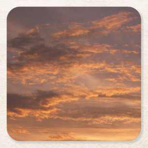 Porta-copo De Papel Quadrado Nuvens Sunset I Fotografia Colorida do Céu