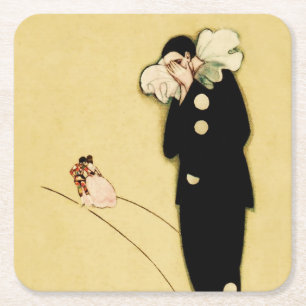 Porta-copo De Papel Quadrado O Amor Perdido de Pierrot por Sophia Chiostri