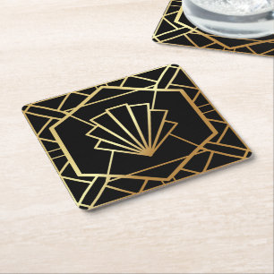 Porta-copo De Papel Quadrado O art deco Gatsby inspirou portas copos
