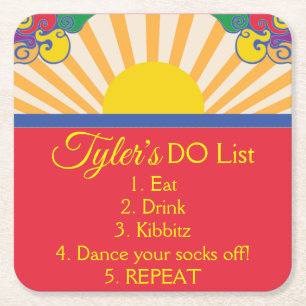 Porta-copo De Papel Quadrado O Bar BM ou Bat Mitzvah deixam brilhar