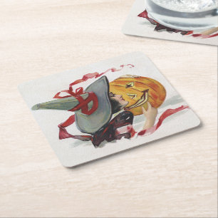 Porta-copo De Papel Quadrado O Beijo da Bruxa: uma Lanterna de Abóbora no Hallo