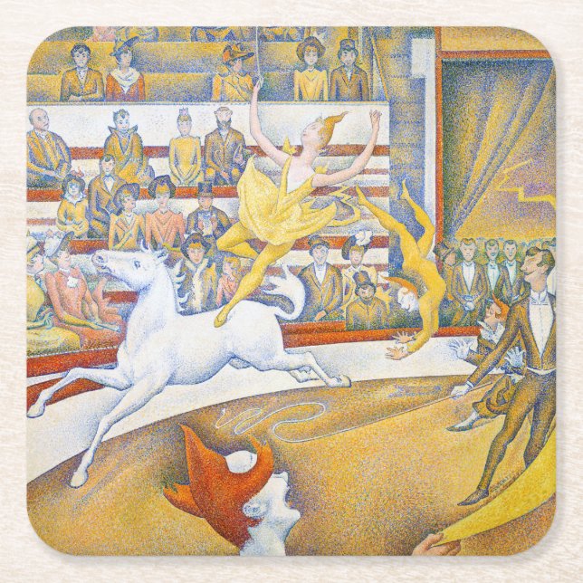 Porta-copo De Papel Quadrado O Circo, Seurat (Frente)