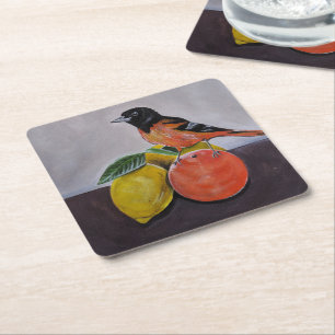 Porta-copo De Papel Quadrado O Descanso do Oriole Pintura por Alfred Fox