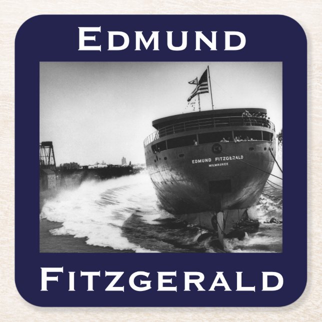 Porta-copo De Papel Quadrado O Edmund Fitzgerald (Frente)
