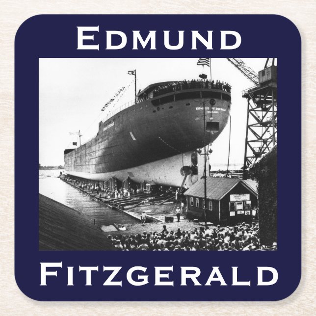 Porta-copo De Papel Quadrado O Edmund Fitzgerald (Frente)