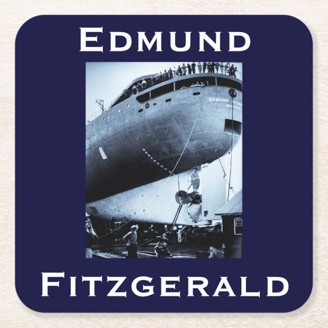 Porta-copo De Papel Quadrado O Edmund Fitzgerald (Frente)