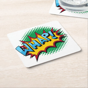 Porta-copo De Papel Quadrado O estilo cómico do pop art Whap!