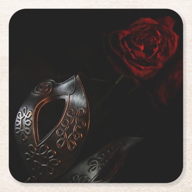 Porta-copo De Papel Quadrado O fantasma está morrendo rosa (Frente)