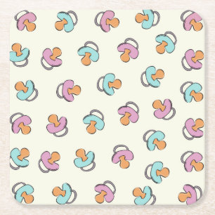 Porta-copo De Papel Quadrado O género adorável do Pacifier revela o chá de