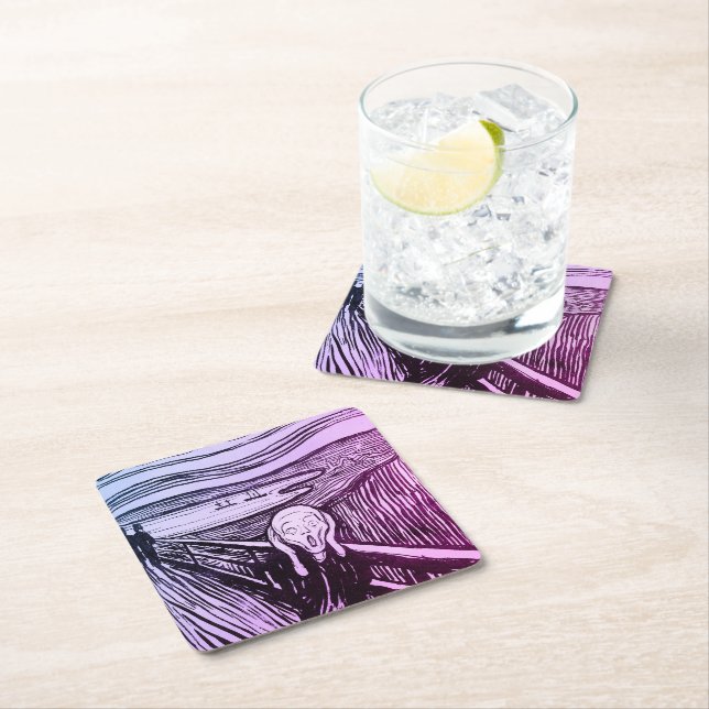 Porta-copo De Papel Quadrado O Gritar Edvard Munch Art (Insitu)