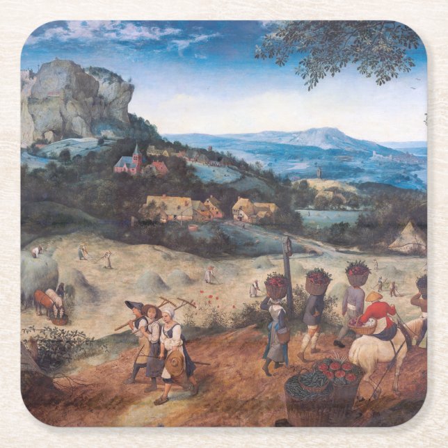Porta-copo De Papel Quadrado O Haymaking, Pieter Bruegel (Frente)