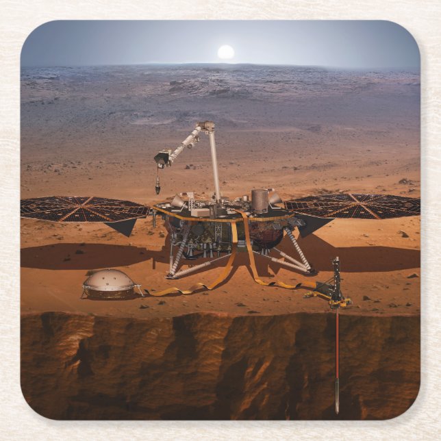 Porta-copo De Papel Quadrado O Insight Lander (Frente)