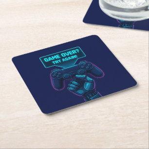 Porta-copo De Papel Quadrado O Jogo Acabou? Tente De Novo! - Jogador Futuro Leg