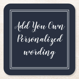 Porta-copo De Papel Quadrado O marinho com beiras personalizou a porta copos