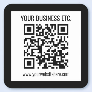 Porta-copo De Papel Quadrado O Nome da Sua Empresa & Código QR Editável