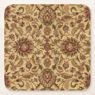 Porta-copo De Papel Quadrado O ouro floresce o tapastery oriental do Arabesque