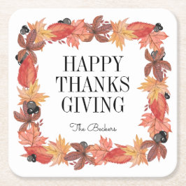 Porta-copo De Papel Quadrado O outono deixa a Porta copos de papel de ação de g