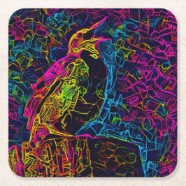 Porta-copo De Papel Quadrado O pássaro Solitário 3