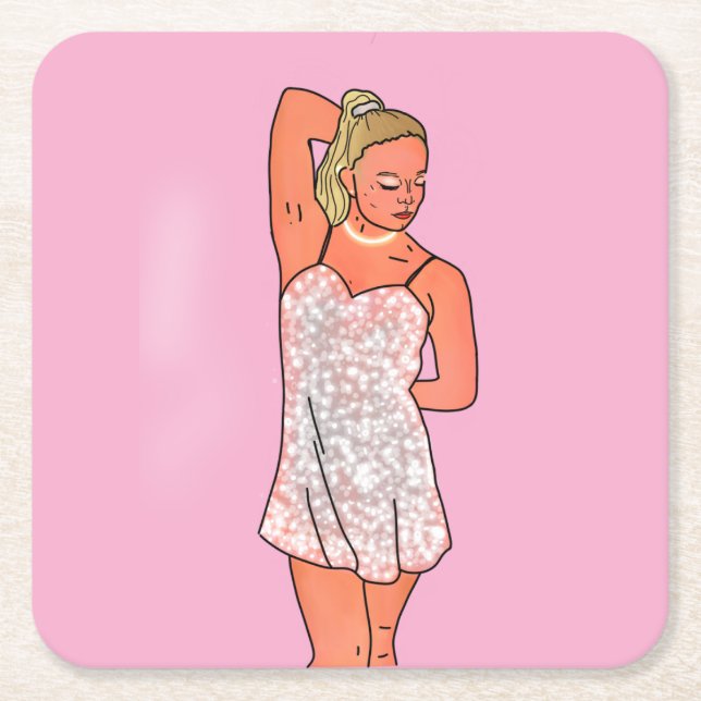 Porta-copo De Papel Quadrado O próximo passo do Showstoppa da Michelle (Frente)