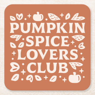 Porta-copo De Papel Quadrado O Pumpkin Spice Lovers Club