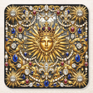 Porta-copo De Papel Quadrado O Rei Sol Versalhes francês ornamentado