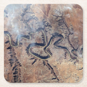 Porta-copo De Papel Quadrado O Rio Verde E Seus Canyons Tributários Em Utah