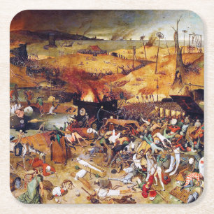 Porta-copo De Papel Quadrado O Triunfo da Morte, Pieter Bruegel