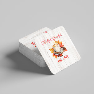 Porta-copo De Papel Quadrado Obrigado, Grata e Cozinha - Ação de Graças