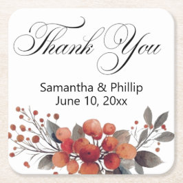 Porta-copo De Papel Quadrado Obrigado porta copos favores de casamento