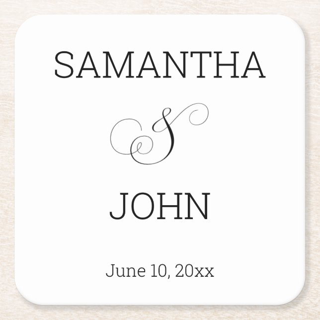 Porta-copo De Papel Quadrado Obrigado porta copos favores de casamento (Frente)