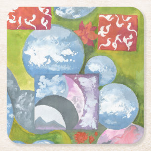 Porta-copo De Papel Quadrado Observance Folk Art de AnyaC