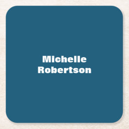 Porta-copo De Papel Quadrado Oceano Azul, Simples, Nome Próprio