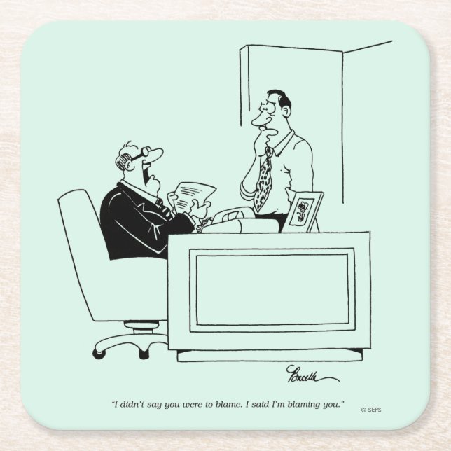 Porta-copo De Papel Quadrado Office Blame (Frente)