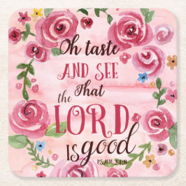 Porta-copo De Papel Quadrado Oh o gosto e considera que o 34:8 do senhor Ser