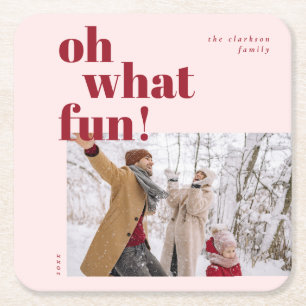 Porta-copo De Papel Quadrado Oh Que Feliz Natal Feliz Foto De Caneta