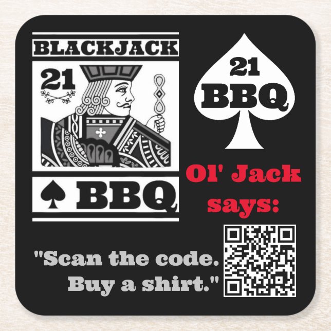 Porta-copo De Papel Quadrado Ol' Jack Merch Square Paper Porta copos (Frente)