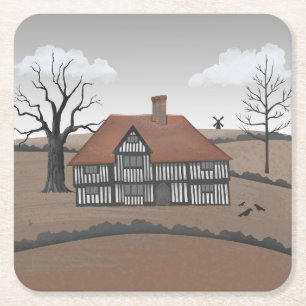 Porta-copo De Papel Quadrado Old Crow Manor