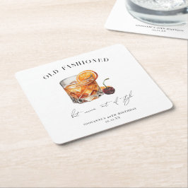 Porta-copo De Papel Quadrado "Old Fashioned" Cocktail Aniversário