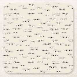 Porta-copo De Papel Quadrado Olhos engraçados tinta desenhando um padrão de art