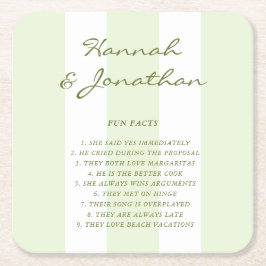 Porta-copo De Papel Quadrado Olive Green Stripe FATORES DIVERTIDOS Casamento