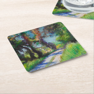 Porta-copo De Papel Quadrado Oliveiral Iluminada pelo Sol Paisagem Pastel