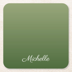 Porta-copo De Papel Quadrado Ombre verde personalizado