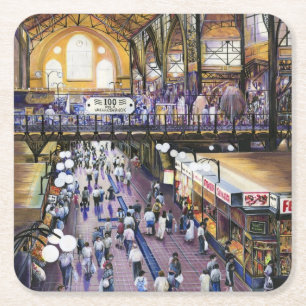 Porta-copo De Papel Quadrado Onde está o guarda-chuva feminino?Budapeste