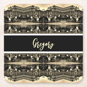 Porta-copo De Papel Quadrado Ópera Staatsoper Fiaker Vintage Áustria Viena