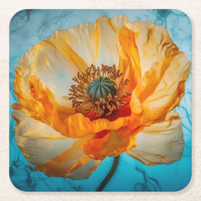 Porta-copo De Papel Quadrado Orange Beauty (Frente)