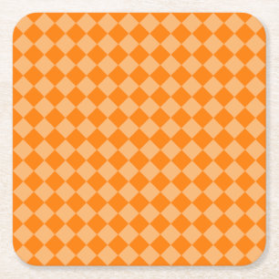 Porta-copo De Papel Quadrado Orange Combination Diamond Pattern by STaylor