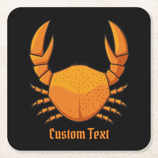 Porta-copo De Papel Quadrado Orange Crab (Frente)